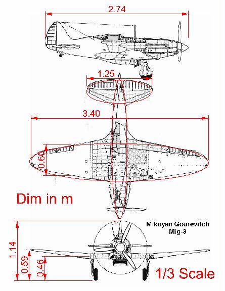 MIG-3 escala 1/3 PRO