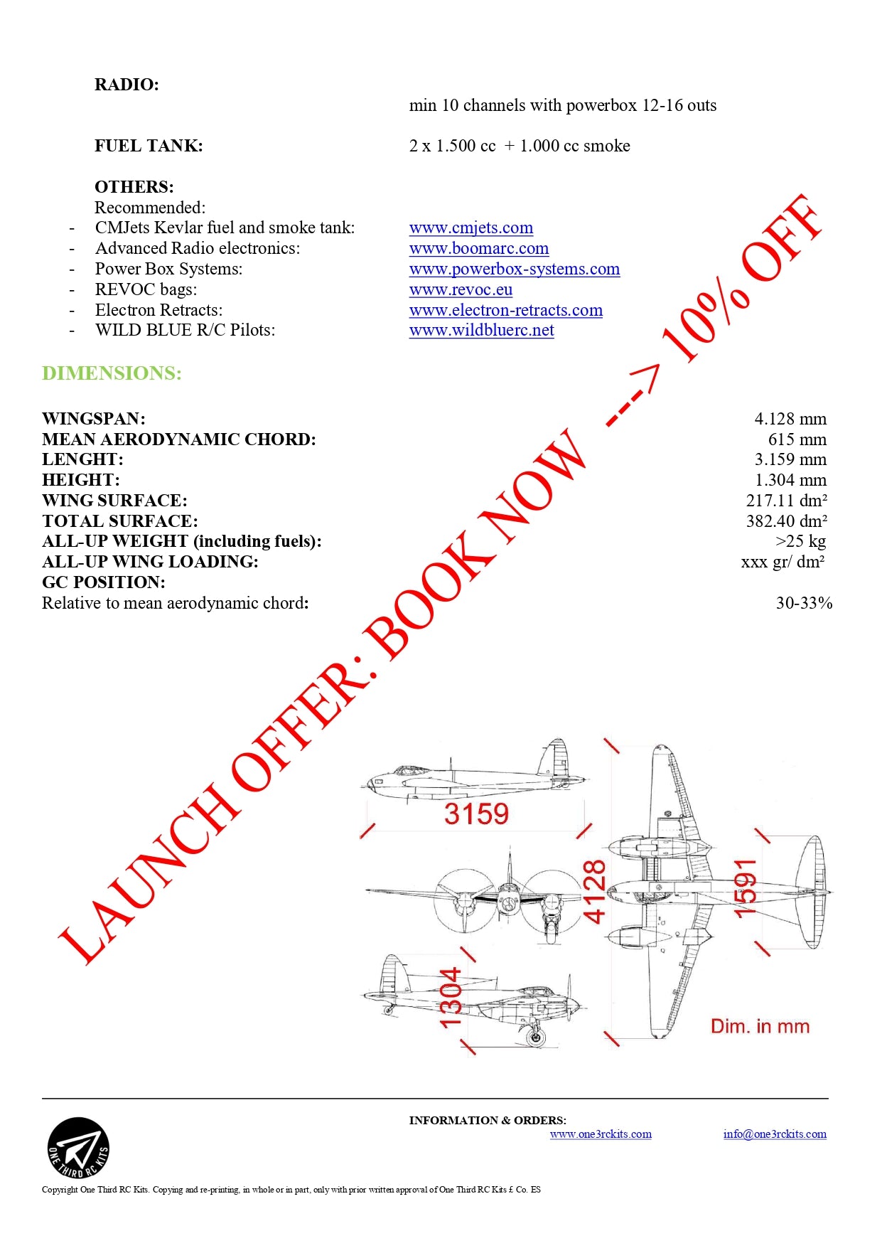 Mosquito DH98 PRO escala 1/4