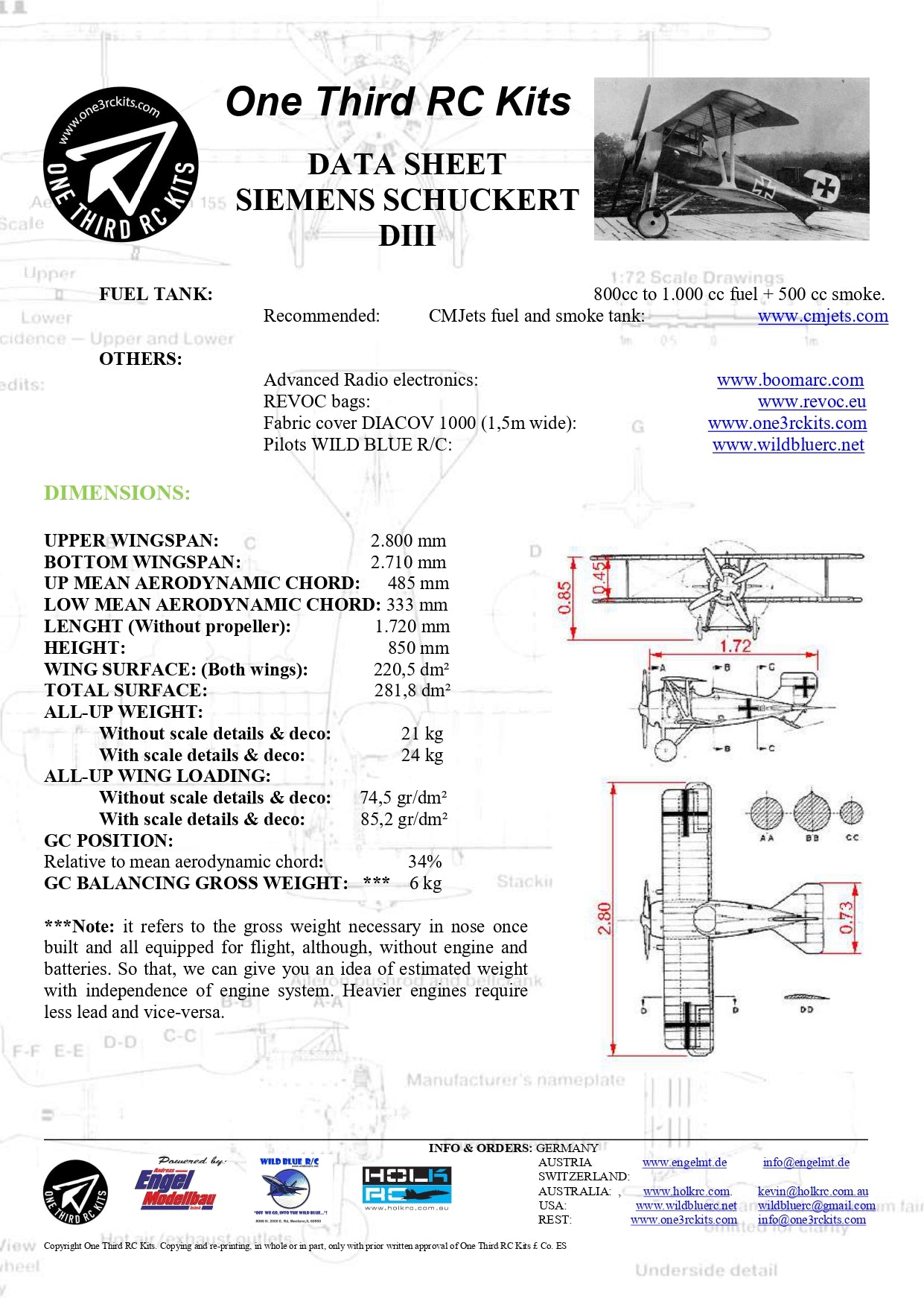 SIEMENS SCHUCKERT DIII PRO 1/3 scale