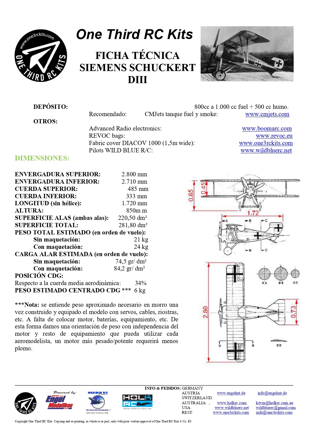 SIEMENS SCHUCKERT DIII PRO 1/3 scale
